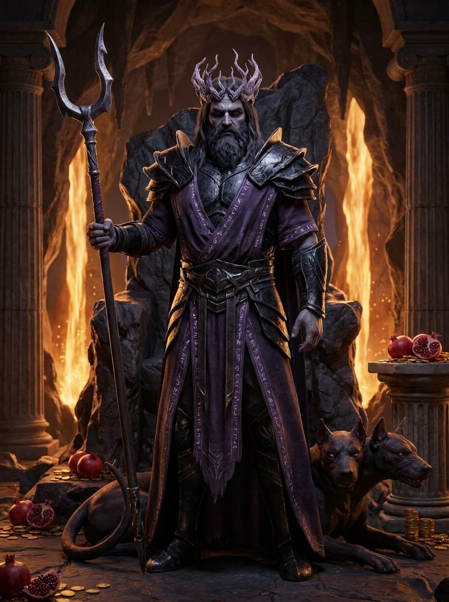 Hades character portrait. King of the Underworld and Keeper of the Dead