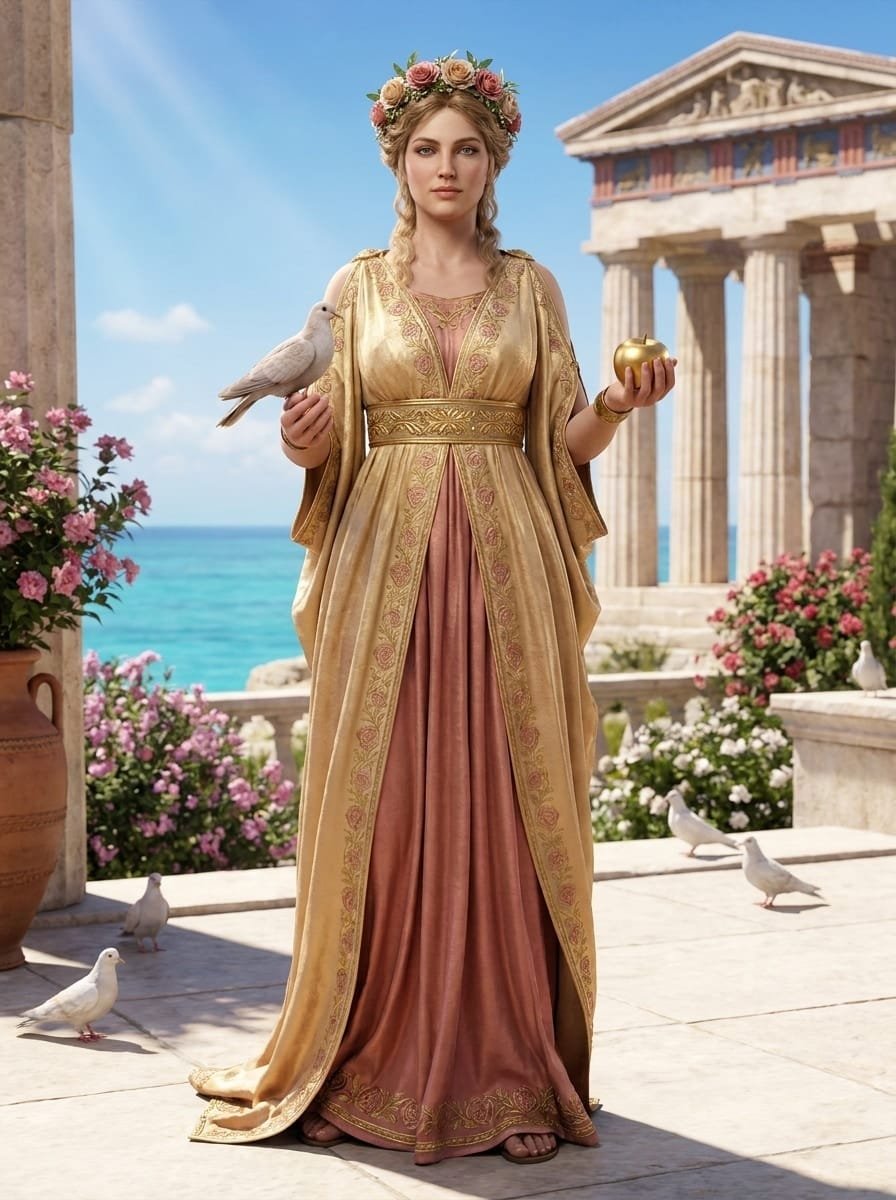 Aphrodite character portrait. Goddess of Love and Beauty